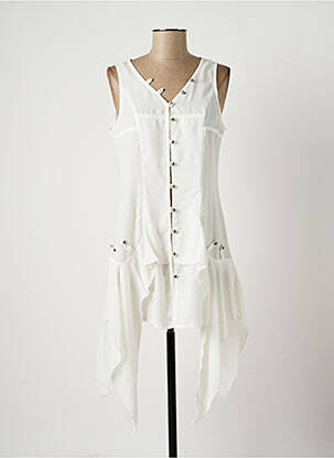 Robe mi-longue sans manche sans manche blanc LAUREN VIDAL femme