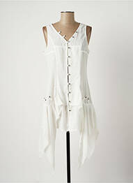 Robe mi-longue sans manche sans manche blanc LAUREN VIDAL femme