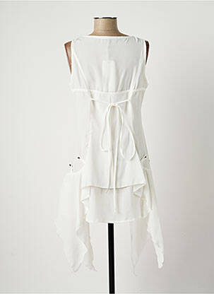 Robe mi-longue sans manche sans manche blanc LAUREN VIDAL femme