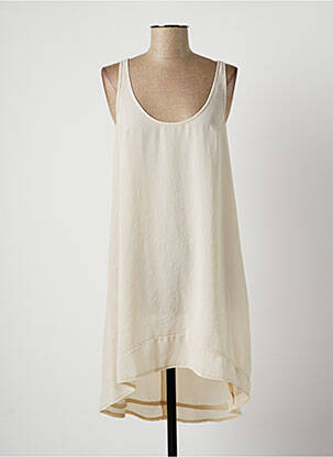 Robe courte sans manche sans manche beige LAUREN VIDAL femme