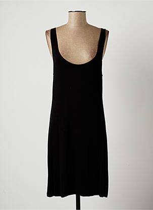 Robe mi-longue sans manche sans manche noir LAUREN VIDAL femme