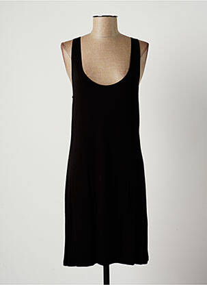 Robe mi-longue sans manche sans manche noir LAUREN VIDAL femme