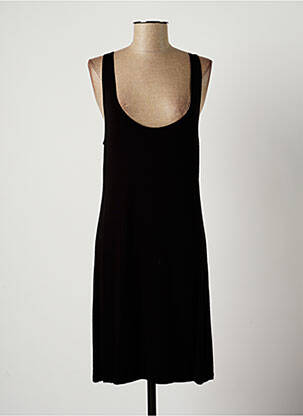 Robe mi-longue sans manche sans manche noir LAUREN VIDAL femme