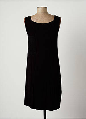 Robe mi-longue sans manche sans manche noir LAUREN VIDAL femme