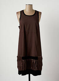 Robe mi-longue sans manche sans manche marron LAUREN VIDAL femme