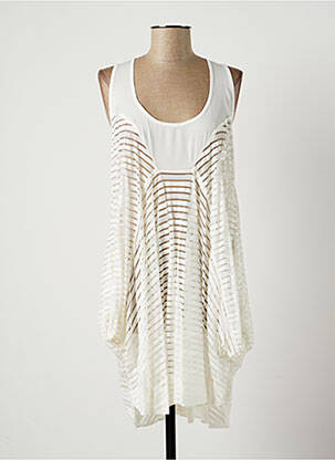 Robe mi-longue sans manche sans manche blanc LAUREN VIDAL femme