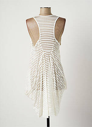 Robe mi-longue sans manche sans manche blanc LAUREN VIDAL femme