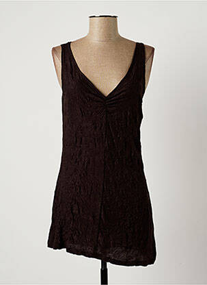 Top stretch sans manche marron LAUREN VIDAL femme