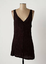 Top stretch sans manche marron LAUREN VIDAL femme