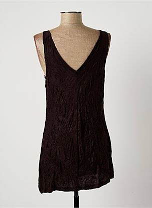 Top stretch sans manche marron LAUREN VIDAL femme
