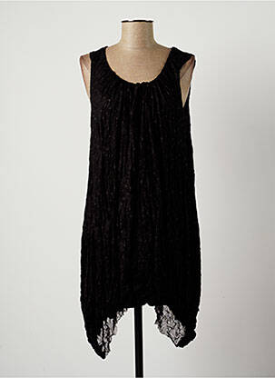 Robe mi-longue sans manche sans manche noir LAUREN VIDAL femme
