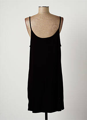 Robe mi-longue col rond fines bretelles noir LAUREN VIDAL femme