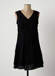 Robe courte sans manche sans manche noir LAUREN VIDAL femme