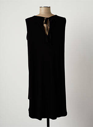Robe mi-longue imprimé fantaisie sans manche noir LAUREN VIDAL femme