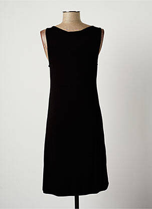 Robe mi-longue imprimé fantaisie sans manche noir LAUREN VIDAL femme