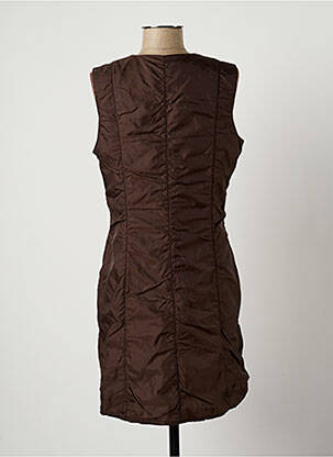 Robe courte fermeture zippée au dos sans manche marron LAUREN VIDAL femme