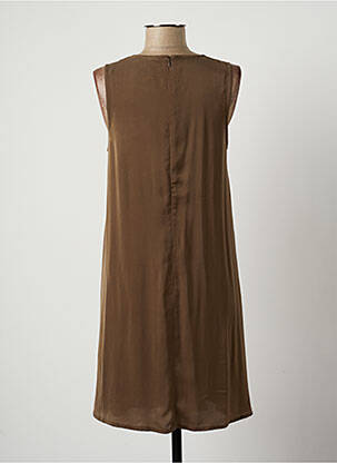 Robe mi-longue sans manche sans manche marron LAUREN VIDAL femme