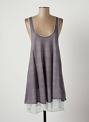 Robe mi-longue sans manche sans manche gris LAUREN VIDAL femme
