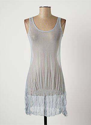 Top stretch sans manche bleu LAUREN VIDAL femme