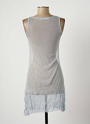 Top stretch sans manche bleu LAUREN VIDAL femme