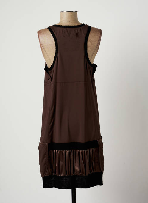 Robe mi-longue marron LAUREN VIDAL pour femme