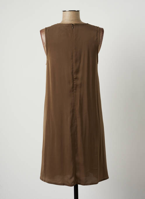Robe mi-longue marron LAUREN VIDAL pour femme