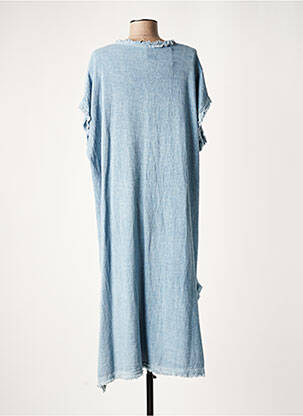Robe longue manches courtes manches courtes bleu LAUREN VIDAL femme