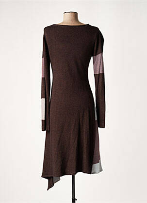 Robe mi-longue manches longues manches longues marron LAUREN VIDAL femme