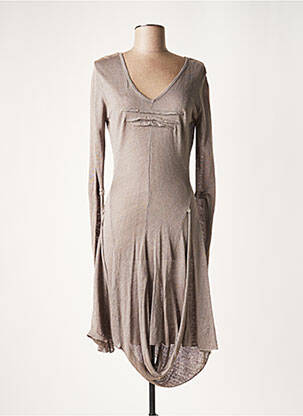 Robe mi-longue manches longues manches longues gris LAUREN VIDAL femme