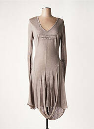 Robe mi-longue manches longues manches longues gris LAUREN VIDAL femme