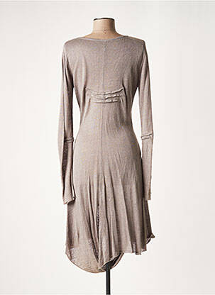 Robe mi-longue manches longues manches longues gris LAUREN VIDAL femme