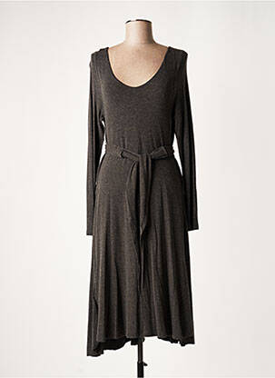Robe mi-longue manches longues manches longues gris LAUREN VIDAL femme
