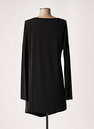 Robe courte coupe fluide manches longues noir LAUREN VIDAL femme