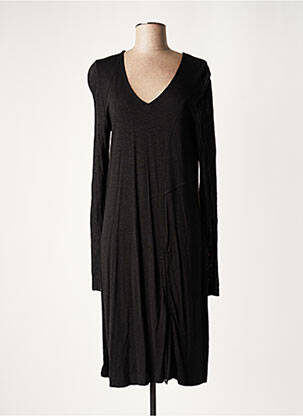 Robe mi-longue manches longues manches longues noir LAUREN VIDAL femme