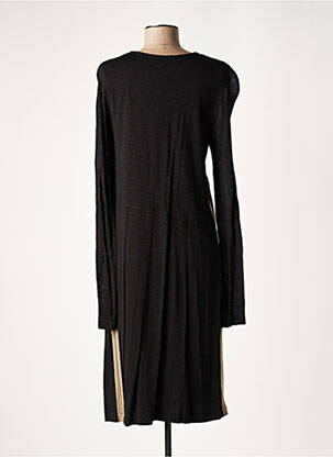 Robe mi-longue manches longues manches longues noir LAUREN VIDAL femme
