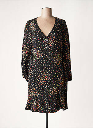 Robe courte manches longues manches longues noir LAUREN VIDAL femme