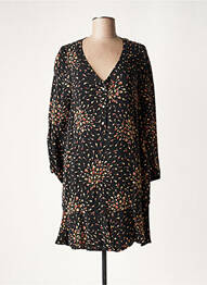 Robe courte manches longues manches longues noir LAUREN VIDAL femme