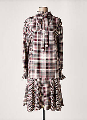 Robe mi-longue manches longues manches longues bleu LAUREN VIDAL femme