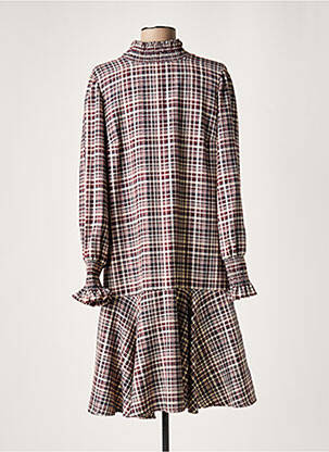 Robe mi-longue manches longues manches longues bleu LAUREN VIDAL femme