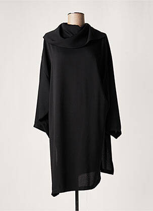 Robe courte coupe fluide manches 3/4 noir LAUREN VIDAL femme
