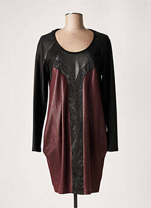 Robe courte manches longues manches longues rouge LAUREN VIDAL femme