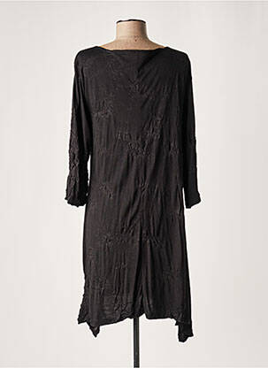 Robe courte manches 3/4 manches 3/4 noir LAUREN VIDAL femme