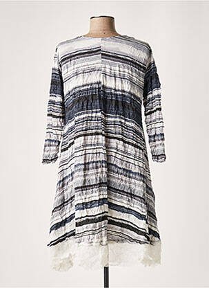 Robe mi-longue manches 3/4 manches 3/4 bleu LAUREN VIDAL femme