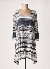 Robe courte manches 3/4 manches 3/4 gris LAUREN VIDAL femme