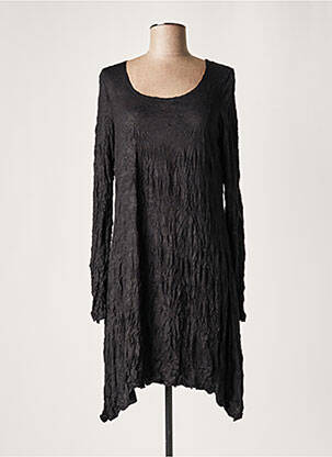 Robe mi-longue manches longues manches longues noir LAUREN VIDAL femme