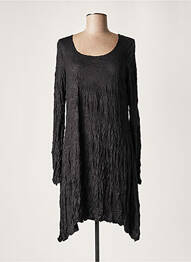 Robe mi-longue manches longues manches longues noir LAUREN VIDAL femme