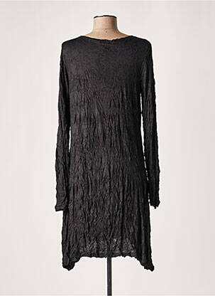 Robe mi-longue manches longues manches longues noir LAUREN VIDAL femme