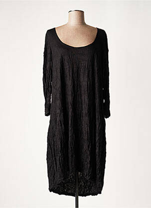 Robe mi-longue manches longues manches longues noir LAUREN VIDAL femme