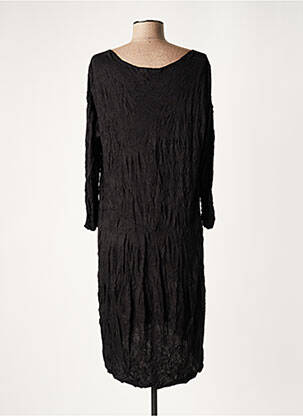 Robe mi-longue manches longues manches longues noir LAUREN VIDAL femme