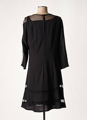 Robe mi-longue manches 3/4 manches 3/4 noir LAUREN VIDAL femme
